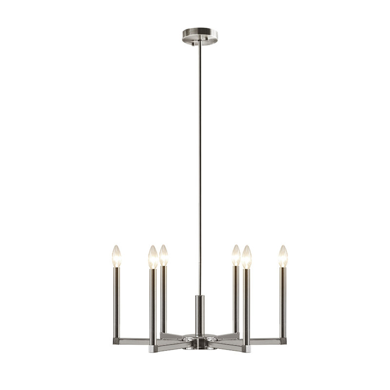 Lustre 6 lumières de style candélabre contemporain