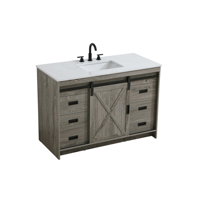 Meuble-lavabo simple 48 po Boden, Gris rustique