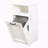 Laundry Cabinet with Removable Liner Bags and Open Shelf