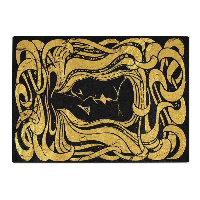 Black Gold Two Lovers Chopping Board, 0.4cm H x 20cm W x 28.5cm L