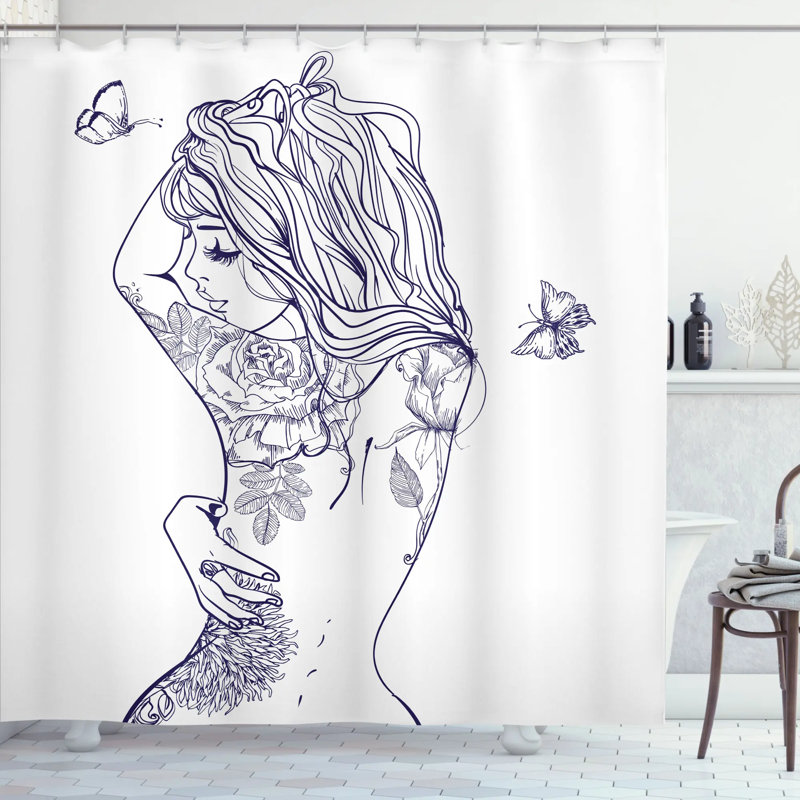 Rideau de douche simple Annie, H 69 po x l 105 po