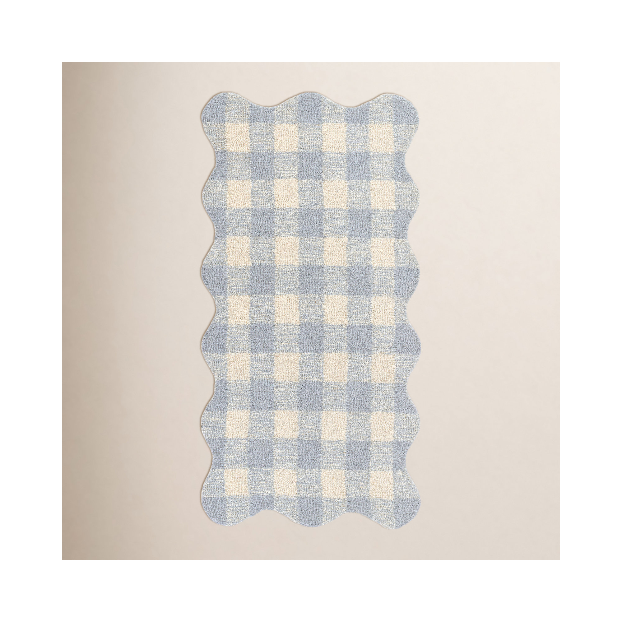 Alcona Hand Tufted Wool Plaid Blue Area Rug 2'3" X 8' Runner, Rectangle 2' x 3'