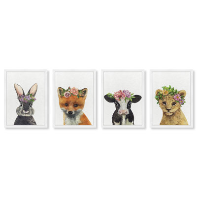 " Floral Animal Set " 4 - Pieces