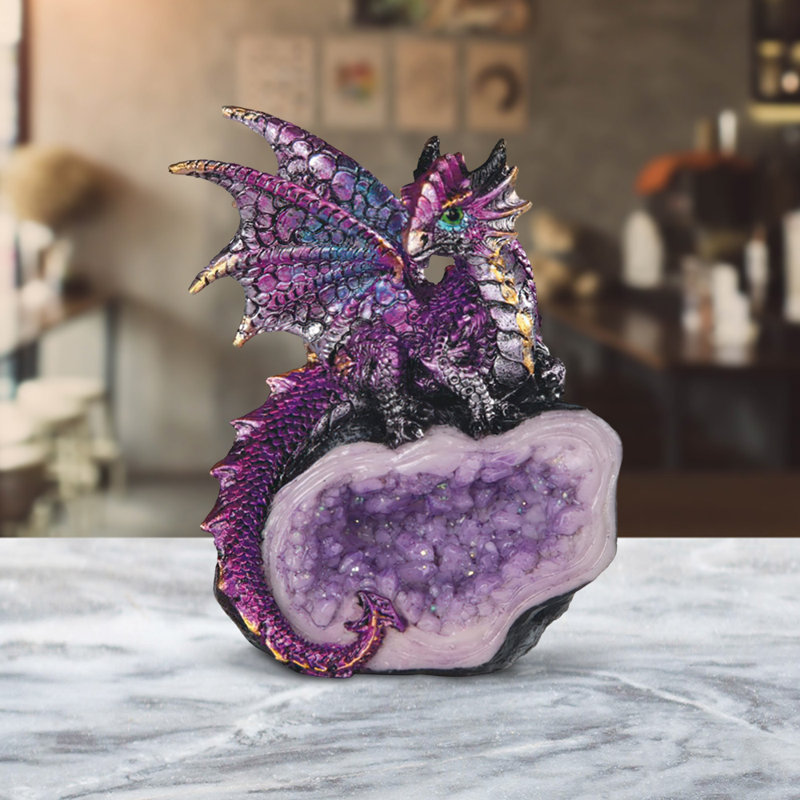 Figurine décorative fantaisie en cristal 4 po H Dragon