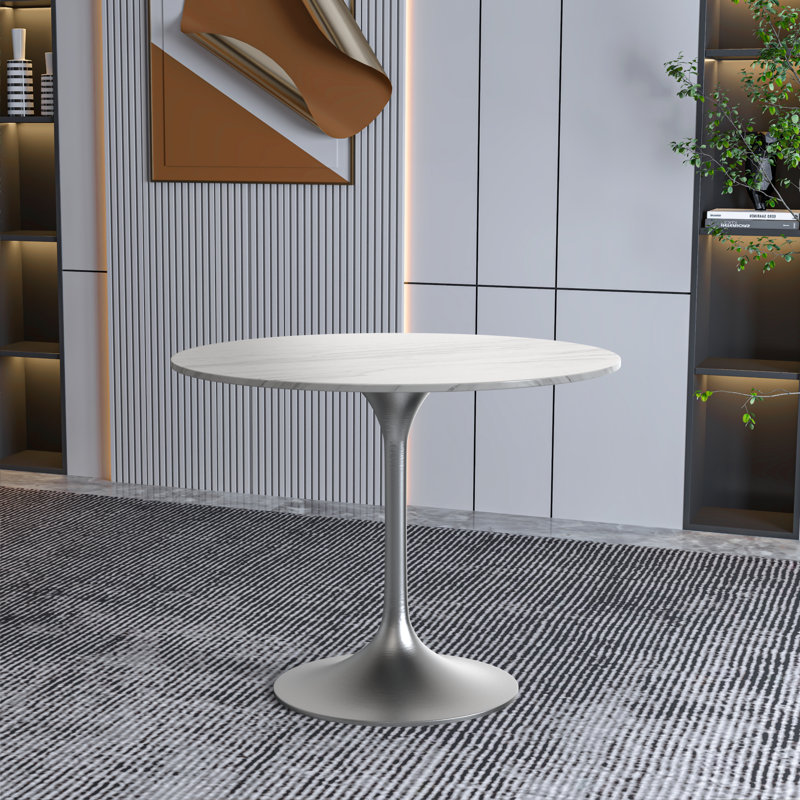 Table de salle à manger 27 po Heatherton, 29.34" H x 35.43" W x 35.43" D, Blanc