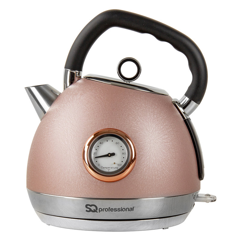 SQ Professional Epoque 1.8L Stainless Steel Electric Tea Kettle, Pink