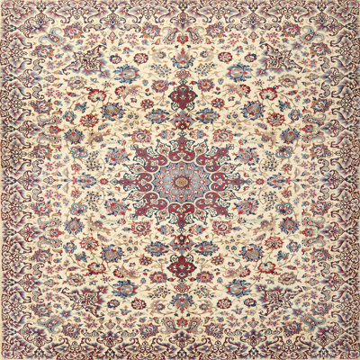 Tapis oriental beige / gris en laine