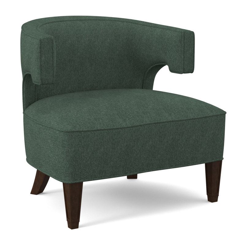 Laurel Barrel Chair, American Walnut, Filigree Ivory 100% Polyester