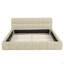 Lit plateforme tapissier avec tissu épais, lit au sol avec structure solide-833337335