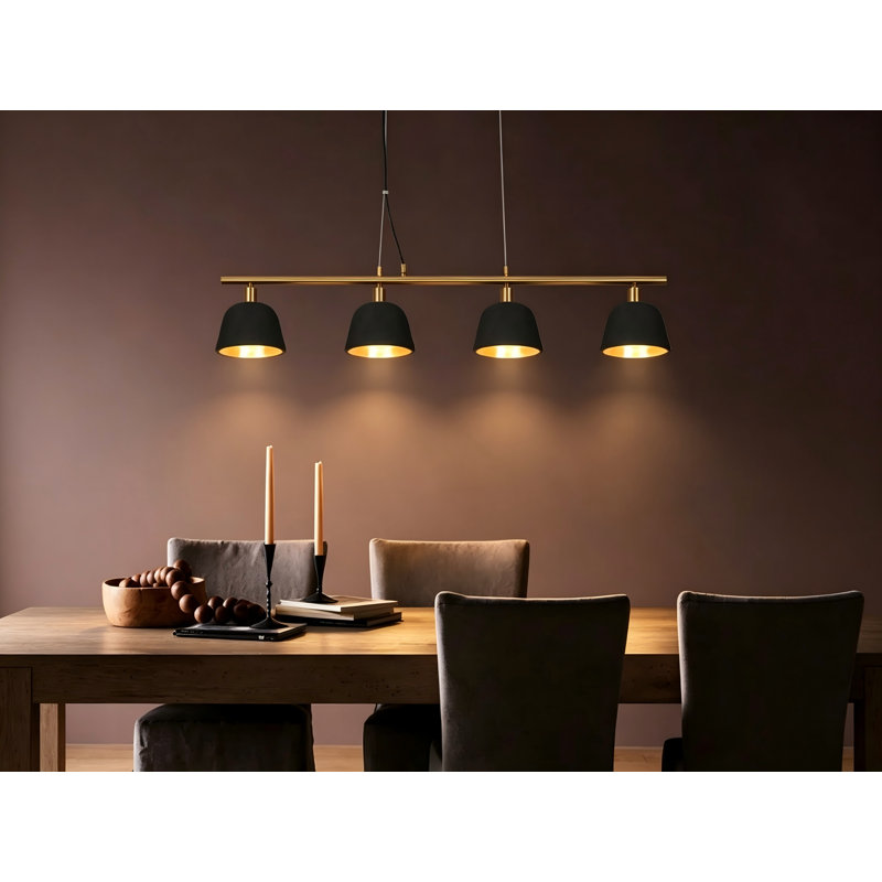 Luminaire suspendu en laiton 4 lumières 4 lumières pour îlot de cuisine (sans ampoules)