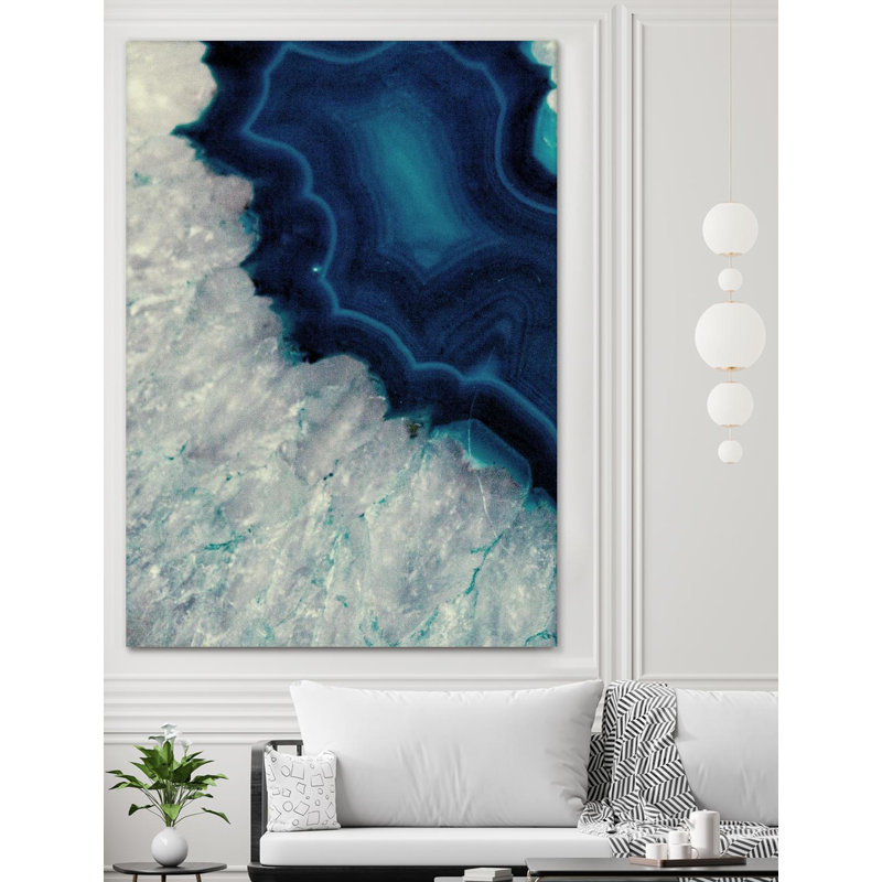 «Up Close Blue Mineral I», reproduction d'art sur toile géante 72 po x 54 po