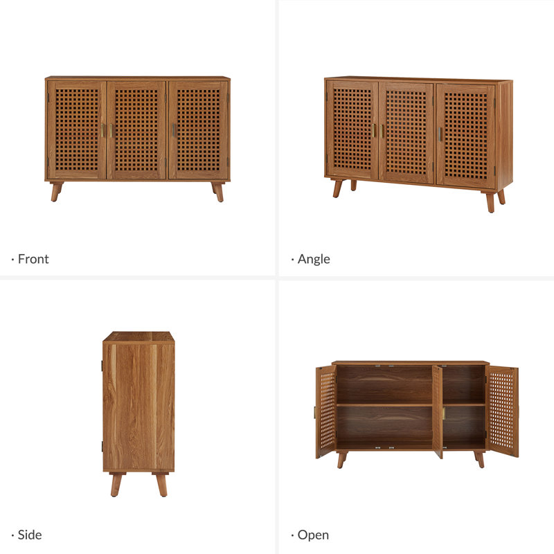 Aulbrey 44" Wide Lattice Doors Sideboard with Solid Legs