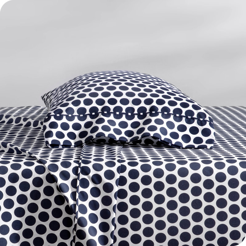 Microfiber Print Sheet Set, Twin Sheet Set + 1 Fitted Sheet + 1 Pillowcase, White/Midnight