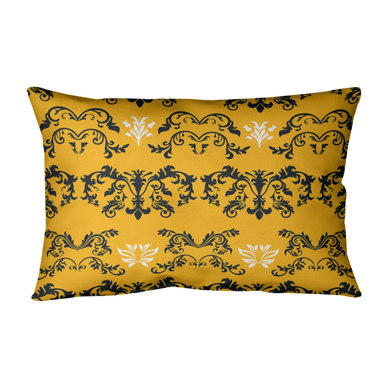 Housse de coussin Football Baroque, Croisé en coton, Noir / doré / blanc
