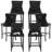 Velvet Upholstered Bar Stool with Button Tufted Back (Set of 4)-971639511