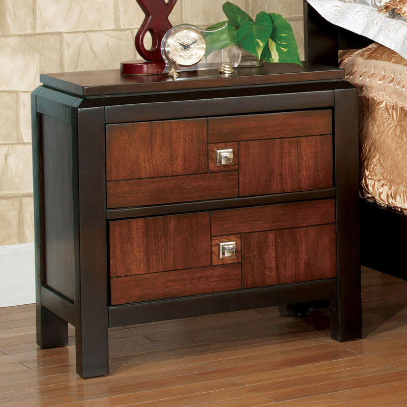 Table de chevet Acacia noyer 1pc seulement