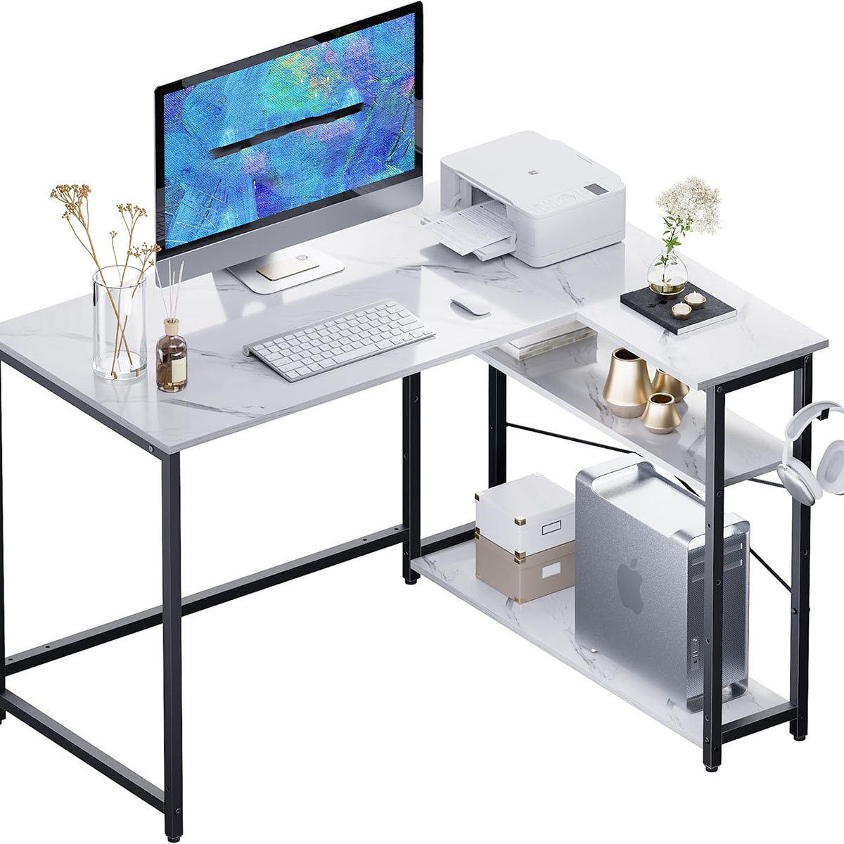 Latitude Run® 43 Inch L Shaped Computer Desk With Reversible Side ...
