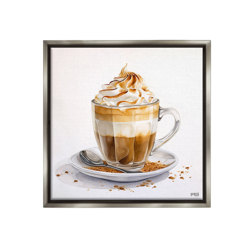 «Café Dessert Latte» sur toile, Cadre flottant gris lustré, H 25 po x l 25 po