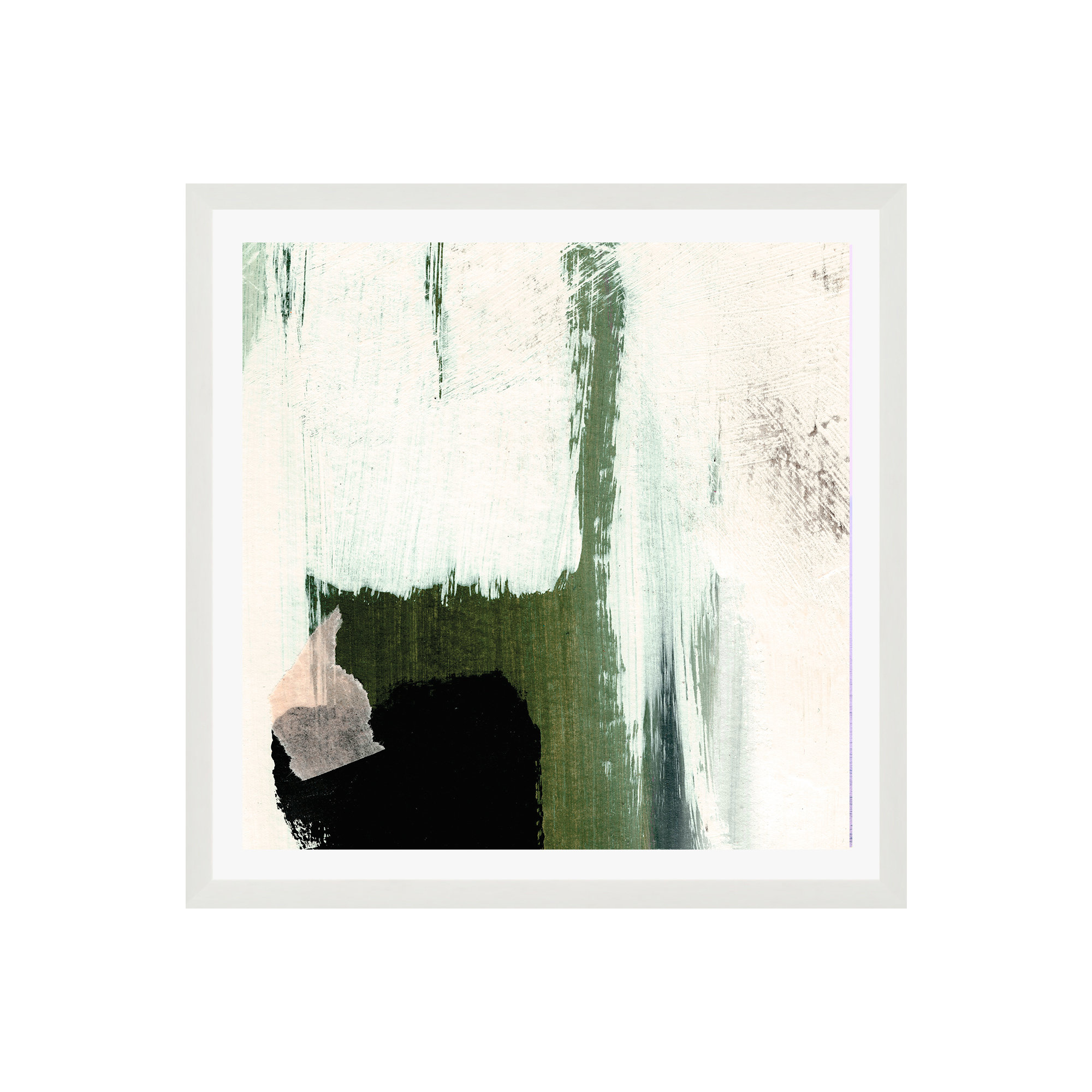 Abstract Minimal, Yes, 12" H x 12" W x 0.75" D, White Framed Paper