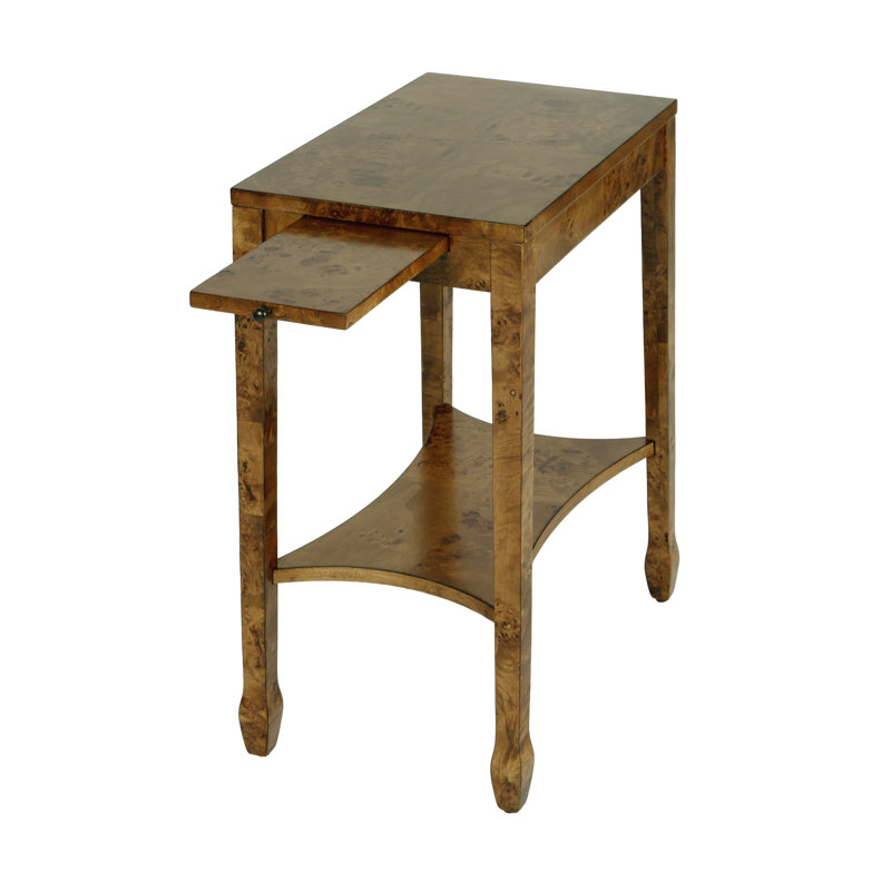 Table d'appoint Sbordone avec rangement, Medium Brown Burl