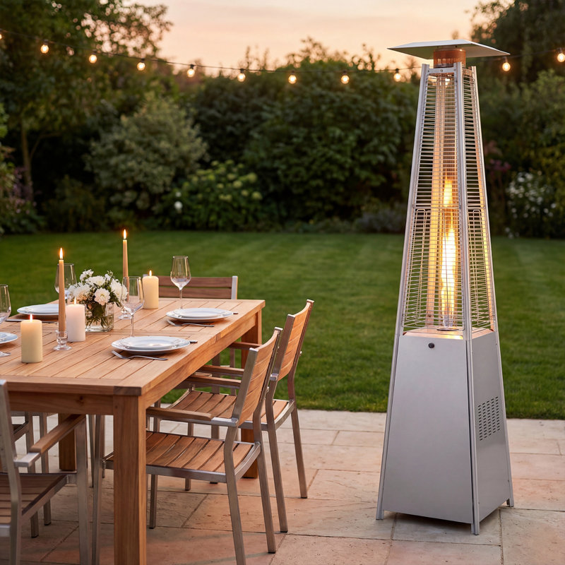 Chauffe-terrasse d'extérieur au propane avec roulettes 48 000 BTU Yardgrace