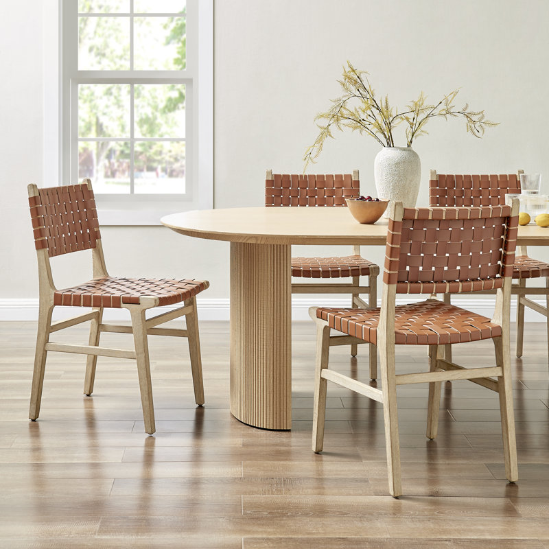 Brazier 19'' H Solid Wood Side Chair, Ochre Brown/Drift Wood