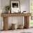 63 Inch Rattan Console Table, Farmhouse Entryway Table Sofa Table With Heavy Duty Legs