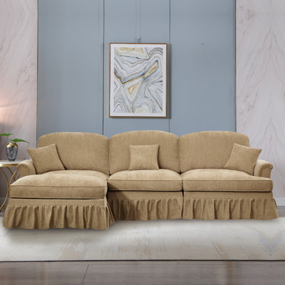 107.50" W Free Combination Modular L-Shape Couch with Movable Ottoman
