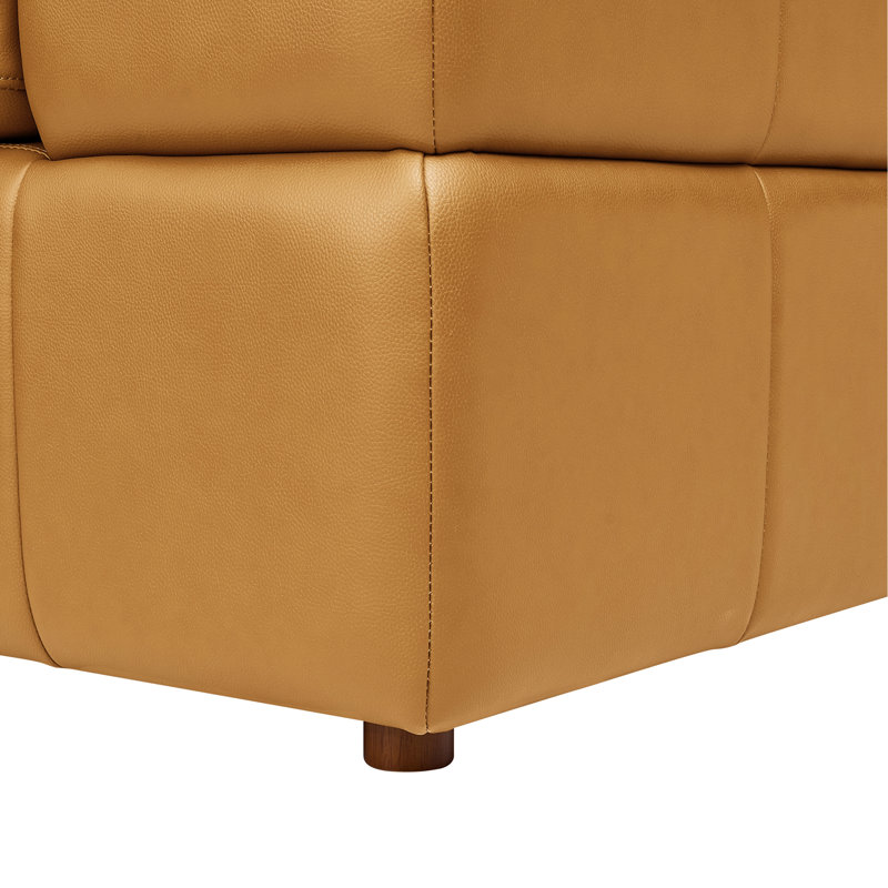 Canapé modulaire à large accoudoirs en cuir assorti