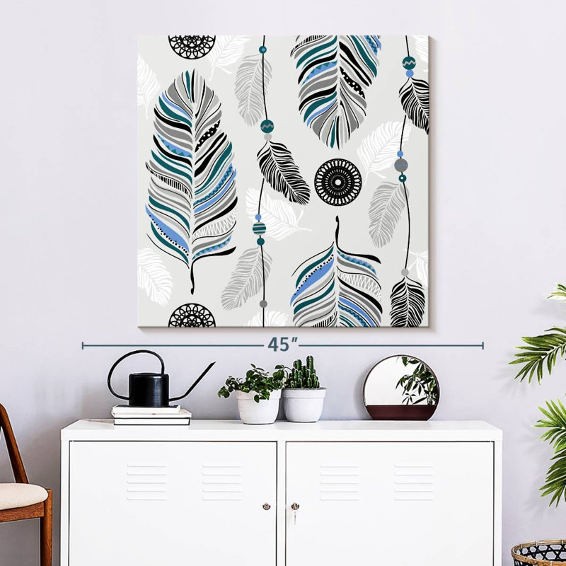 Feathers Pattern, 33" H x 33" W