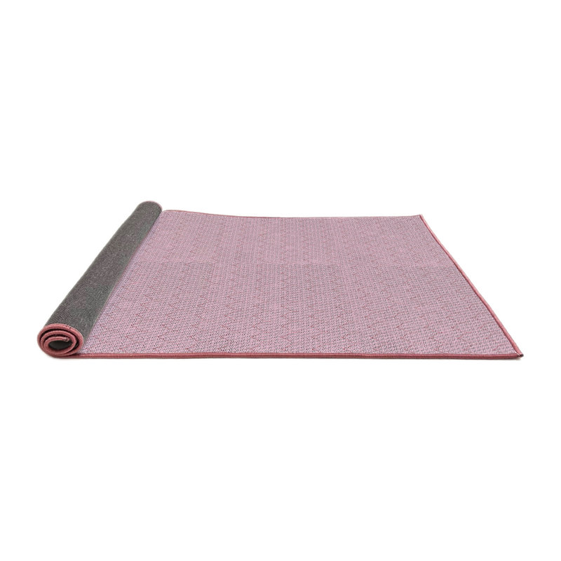 Tapis rose tissé à la machine, Carré 5 pi
