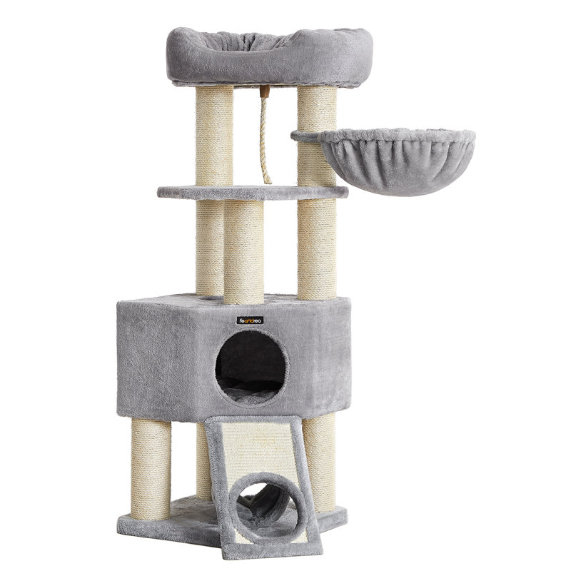 141cm H Cat Tree, Light Grey/Natural