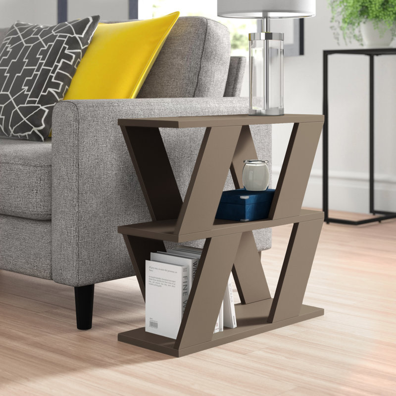Adriana Side Table Modern Compact Design for Living Room & Bedroom, Light Mocha