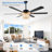 65" Modern Black Crystal Ceiling Fan with Light Kit and Remote 6-speed Reversible Motor Large Fan with Crsyarl Shade-1384870060