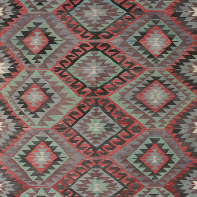 Tapis contemporaine rouge/noir/gris