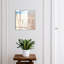 Decorative key box for wall, Opens to the left, 30x30x5, Black, Wooden path on the beach in the morning, 