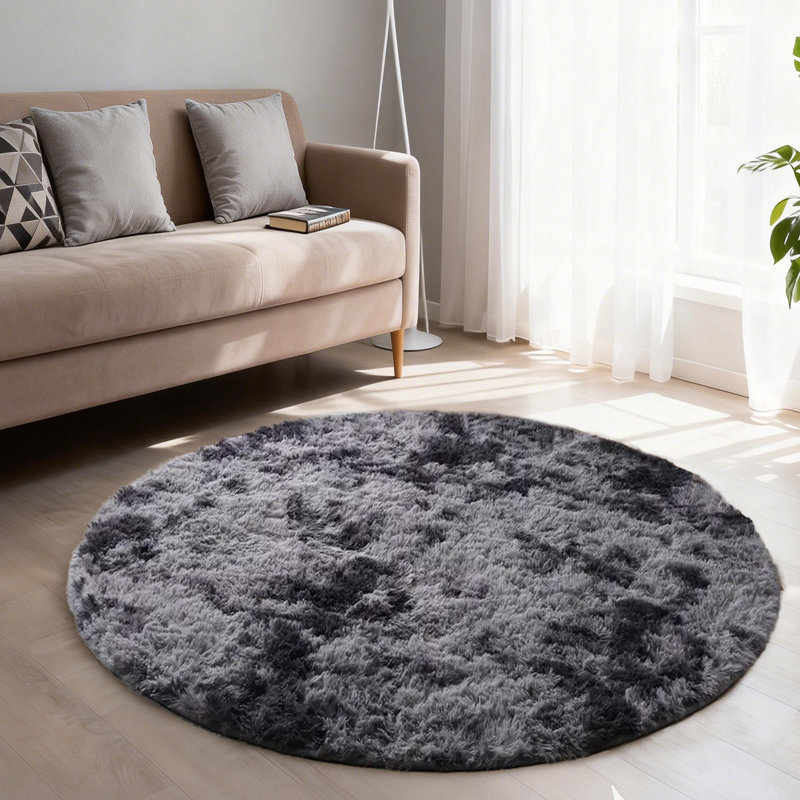 Tie Dye-Rainbow Area Rug,Ideal for multiple scenarios, Tie Dye-Dark Grey, 4*4ft