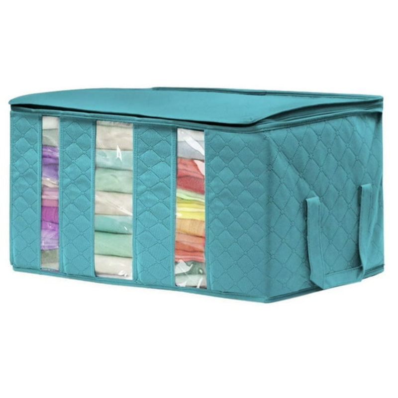 Foldable Storage Bag Organizers, 3 Sections For Clothes, Blankets, Closets, Bedrooms