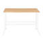 Bureau romain en métal blanc et bambou grain de bois naturel
