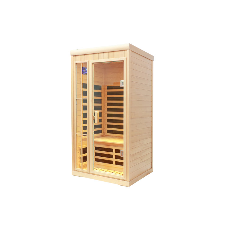 Pynsseu 1 - Person FAR Infrared Sauna with Remote Control in Hemlock