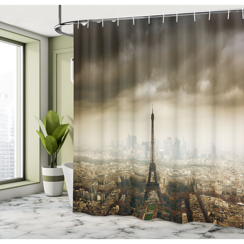 Shower Curtain with Hooks Included, 70" H x 69" W