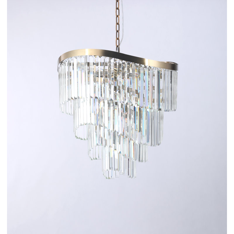 Deboer 12 - Light Crystal Pendant, Satin Brass