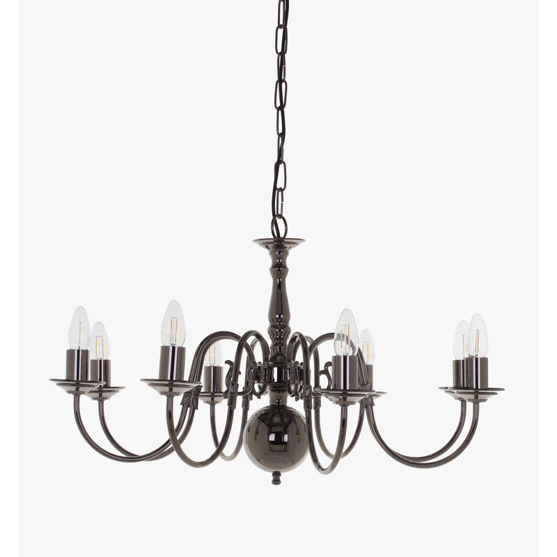 Roosevelt 8 - Light Geometric Chandelier, Gunmetal