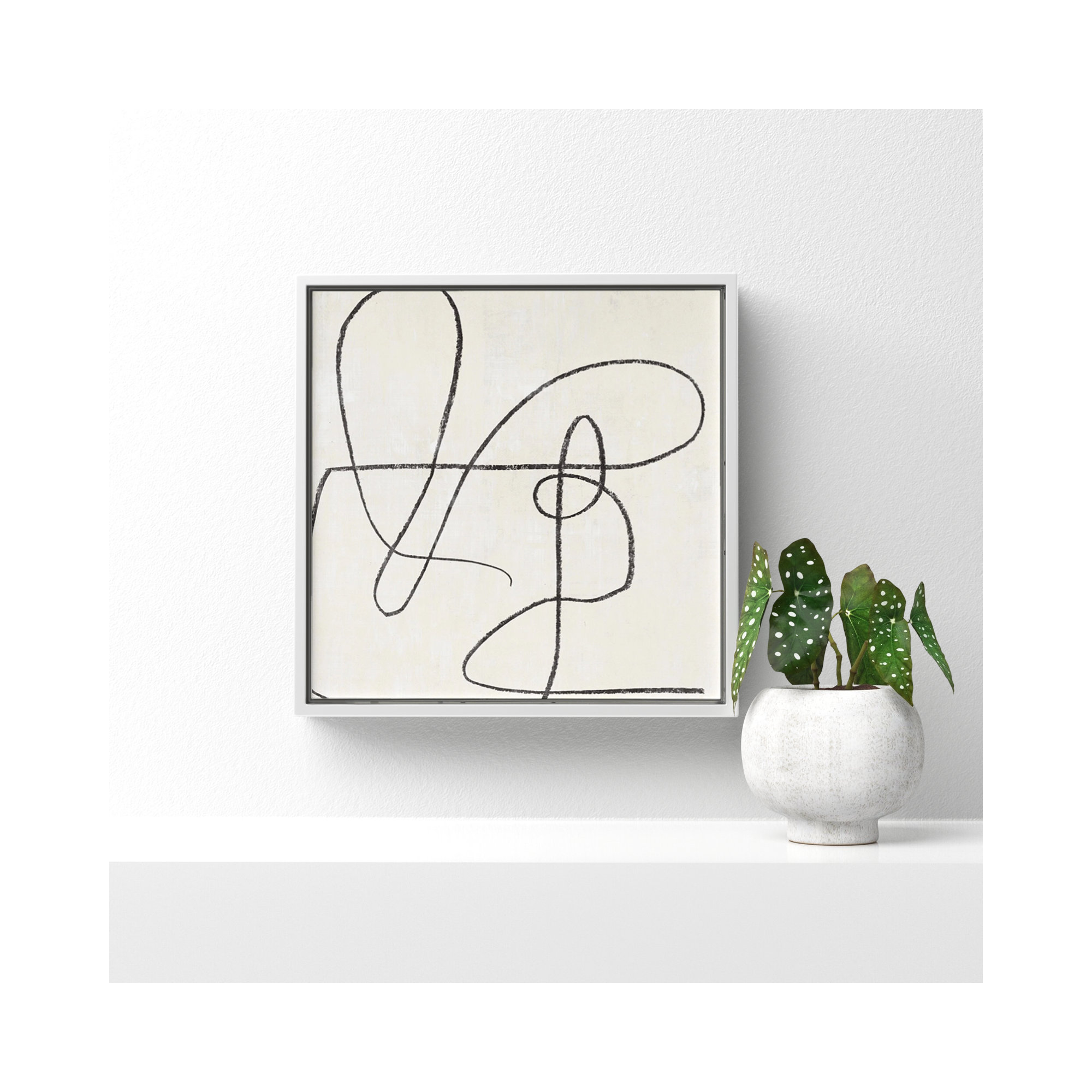 Juxtaposing, White, 13.5" H x 13.5" W