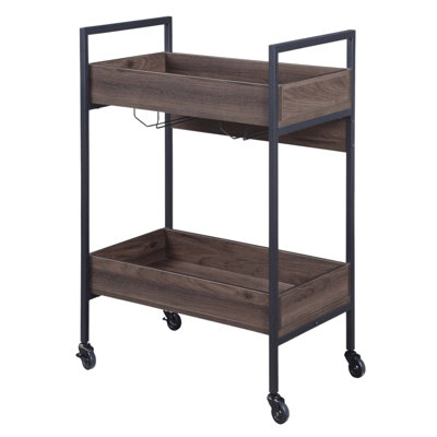 Stylish and Functional Serving Cart with 2 Shelves, Perfect for Easy Mobility and Versatile Use in Any Home Setting.
