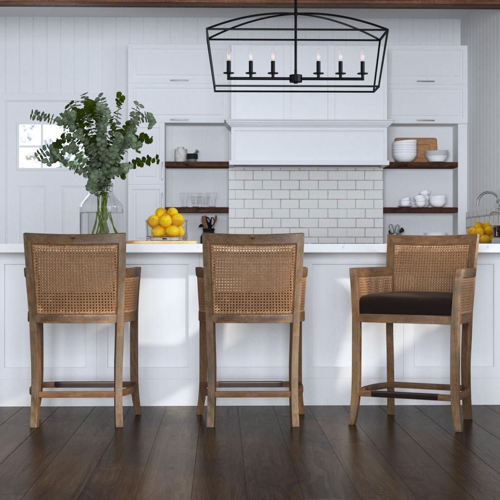 Farlane 26" Bar Stool, Dark Gray/Brown