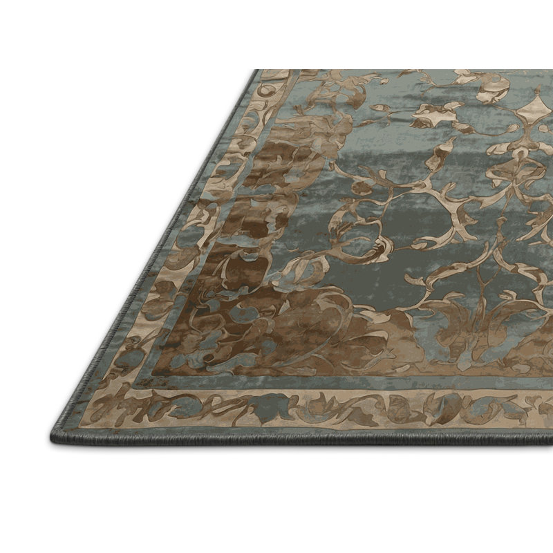 Tapis gris soyeux et moelleux, Rectangle 8 pi x 12 pi