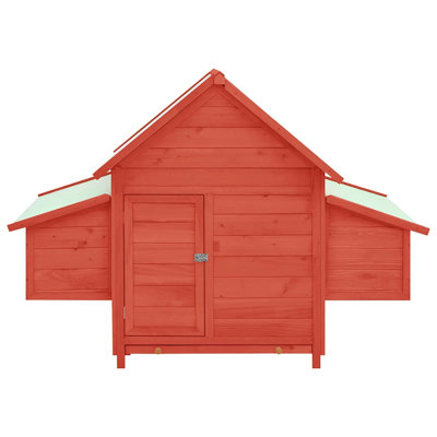 Poulailler en bois de sapin massif rouge et blanc 59,1 x 37,8 x 43,3 po