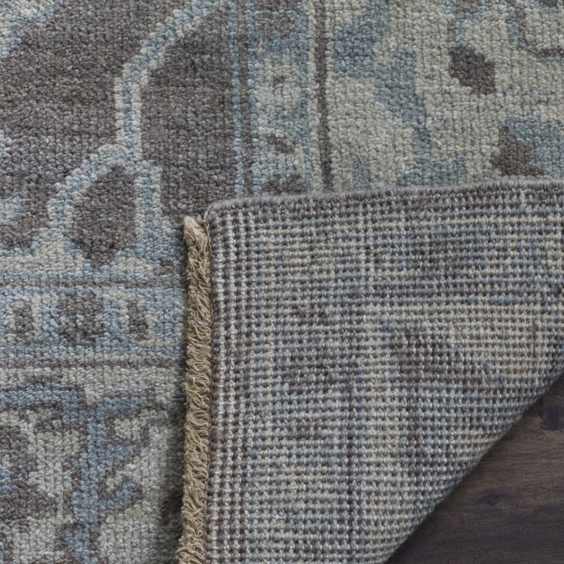 Sivas Hand-Knotted Gray Area Rug, Rectangle 8' x 10'