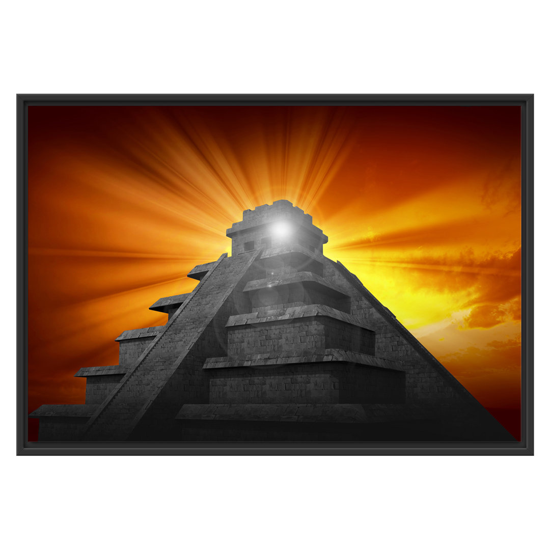 Gerahmtes Wandbild Maya Pyramide Tempelanlage